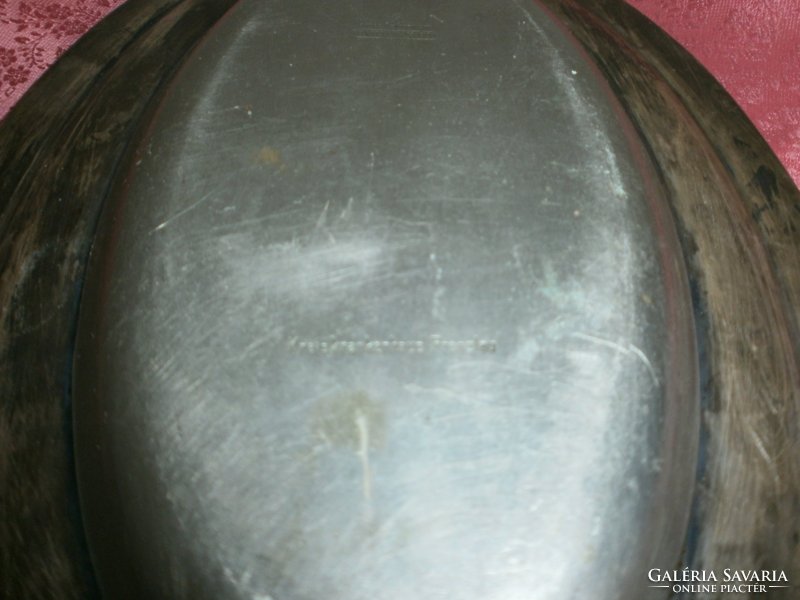 Antik Original Wellner ezüstözött ovális tál