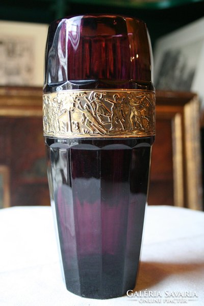 Walter & Sohne art deco ametisztüveg váza