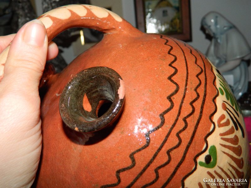 Folk ceramics on a double-necked pot