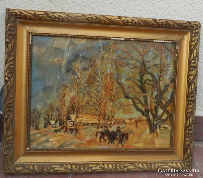 Antique oil/canvas painting