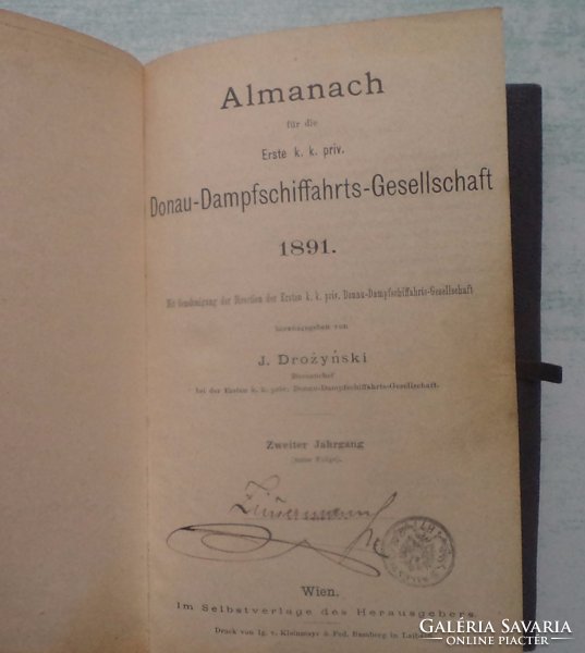  DDSG Almanach  1891.