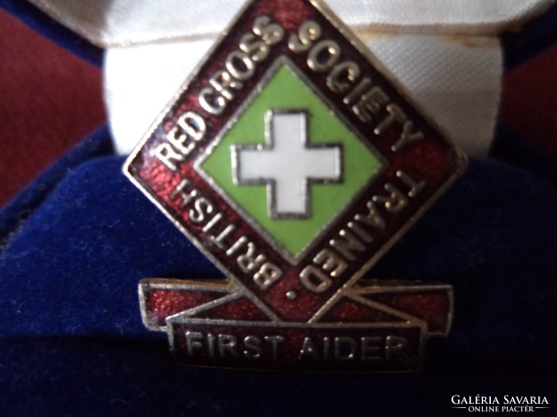 British red cross fire enamel badge