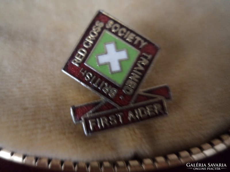 British red cross fire enamel badge