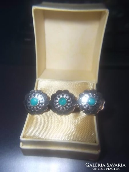 Silver brooch / turquoise