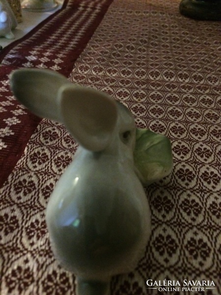 Beautiful cabbage zsolnay bunny sculpture