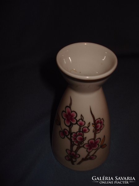 Hollóházi porcelán cseresznyevirágos kicsi váza