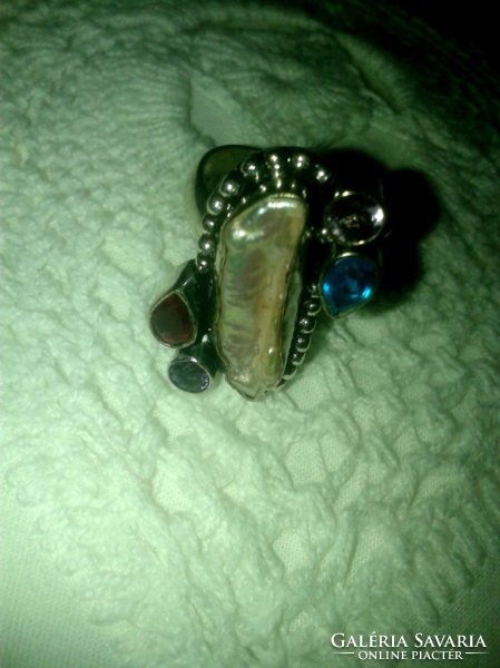 925 Marked semi-precious stone ring