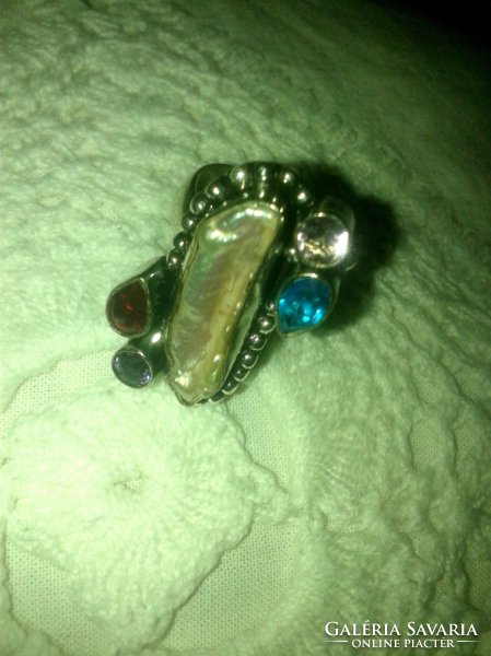 925 Marked semi-precious stone ring