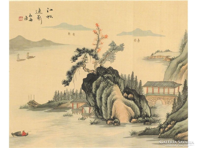 Kínai művész 20. század : Horgász