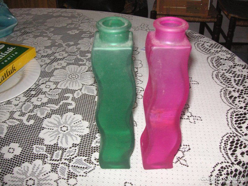 Pair of colored glass vases