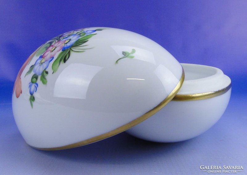 0E052 Nagyméretű herendi porcelán tojás bonbonier