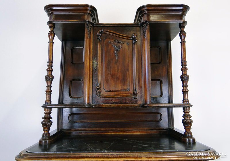 0E202 Antik bécsi barokk kistálaló szekrény 1850