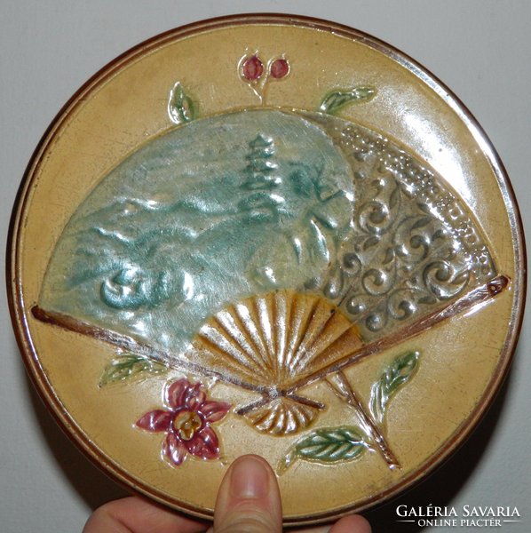 Art Nouveau majolica decorative bowl - plate