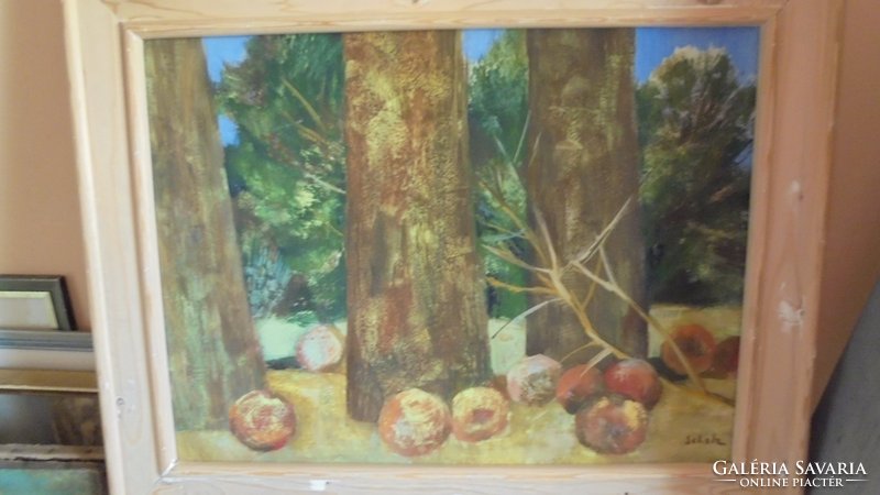 Scholz Erik: Gyümölcsfák olaj festmény