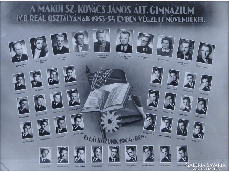 0E659 Régi makói tablókép 1953-54