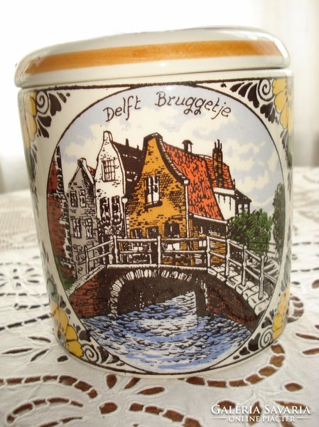Delft-i kézzel festett fajansz cukorka- vagy keksztartó