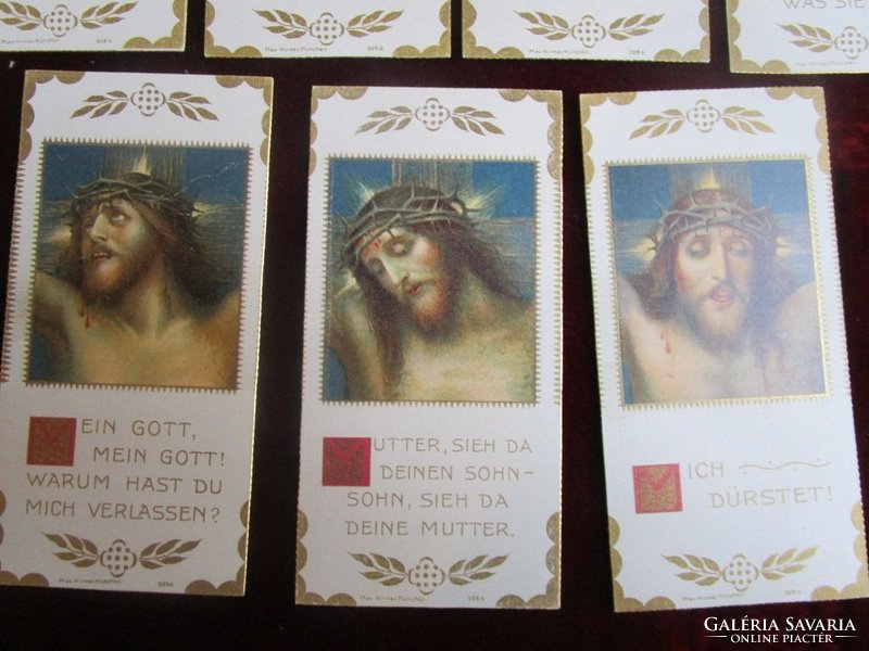 Szecessziós szent kép sorozat JÉZUS HÉT SZAVA 1908