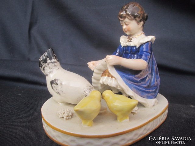 XIX. sz. Nápolyi igen ritka porcelán életkép, hibátlanul