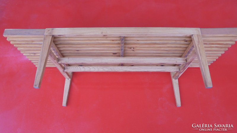 Retro scandinavian designer table bench with flowerpot