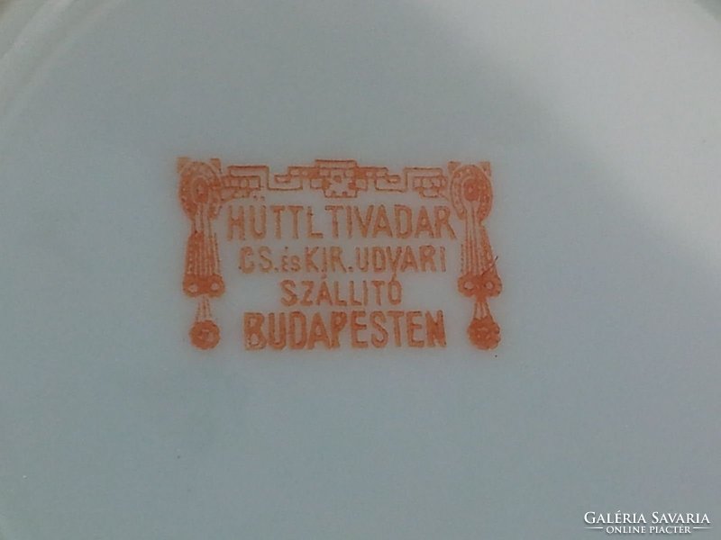 Antique hüttl tivadar round serving bowl, 32 cm
