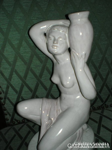 Art-deco, stoneware, female nude-girl with jug