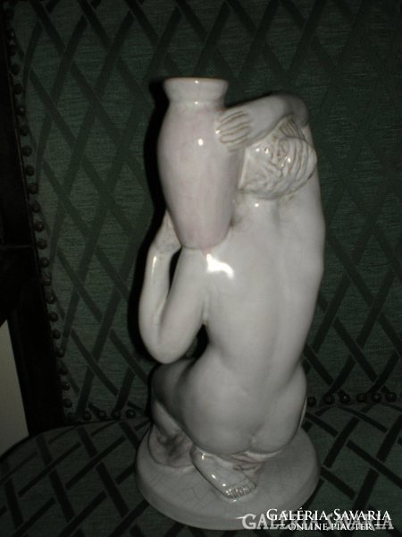 Art-deco, stoneware, female nude-girl with jug