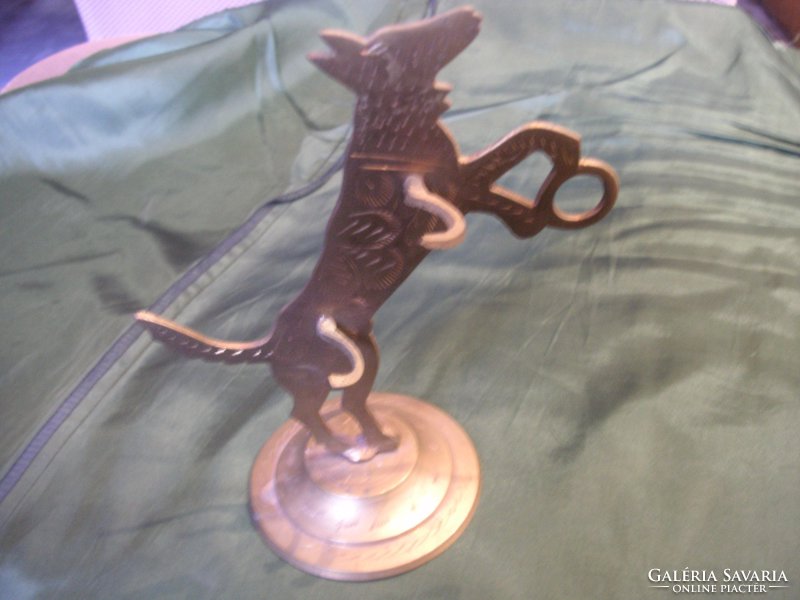Copper, engraved table base key holder or ring holder
