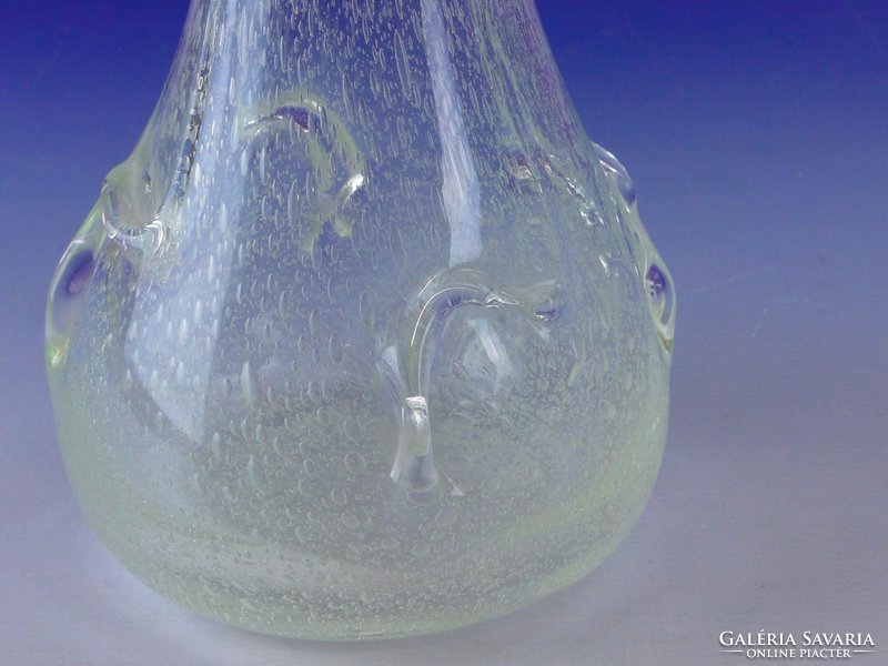 0E395 Vastagfalú művészi üveg váza 38 cm