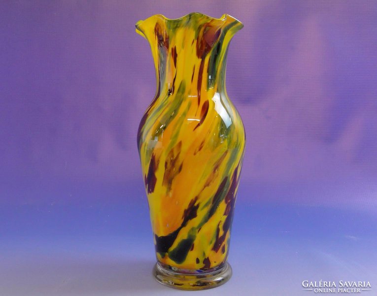 0E844 Régi muránói művészi fújtüveg váza 27 cm