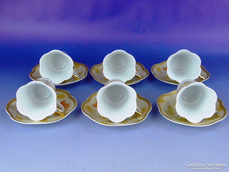 0E883 Japán szecessziós porcelán kávés készlet 6sz