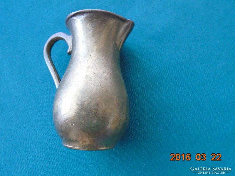 Bronze, labeled, handmade decorative jug gilde handwerk 9 cm 412 g