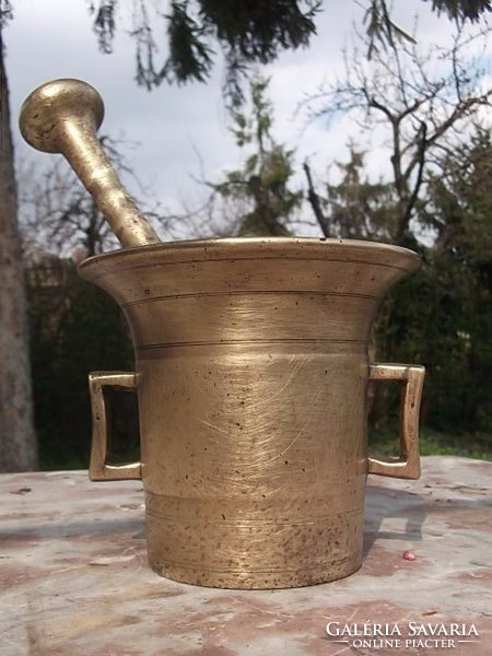 The classic ! Copper mortar + breaker ornate, intact-beautiful