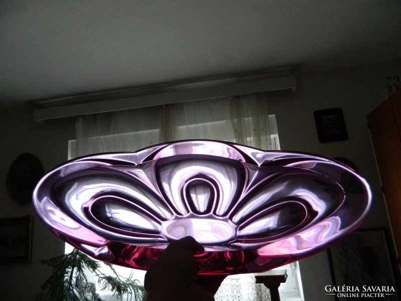 Monumental mauve Murano glass centerpiece