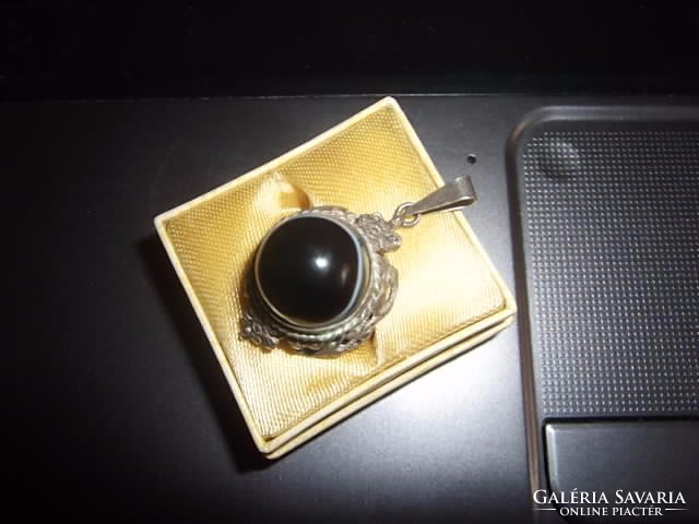 Antique silver pendant / eye patch