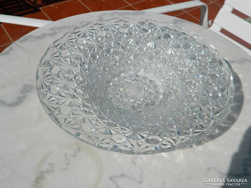 Antique large glass centerpiece - bowl