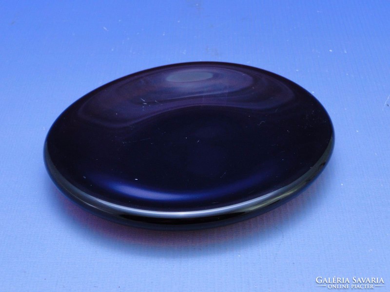 0C406 Retro füstüveg művészi fújtüveg tányér