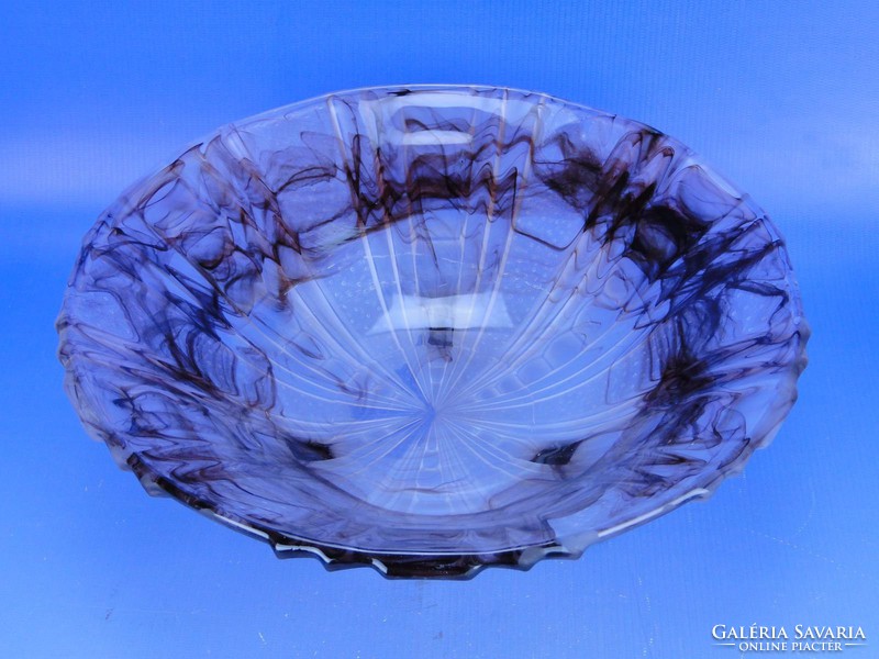 0D500 Művészi üveg asztalközép kínáló tál