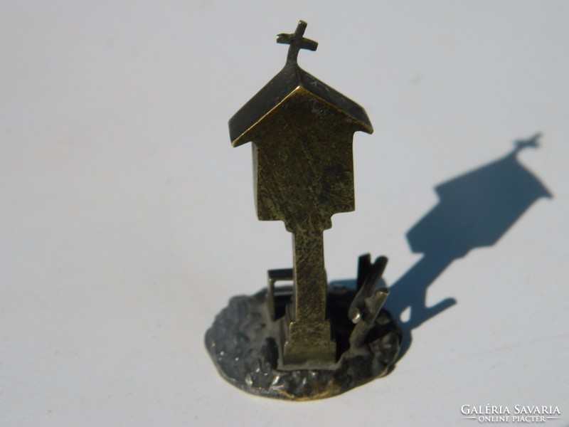 Antique bronze charm with fire enamel inlay