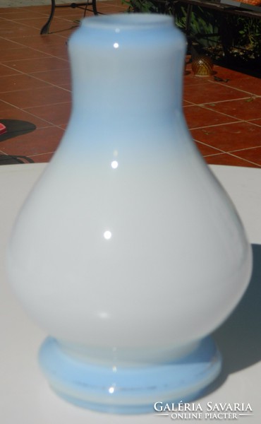 Old milk bottle white - blue hood