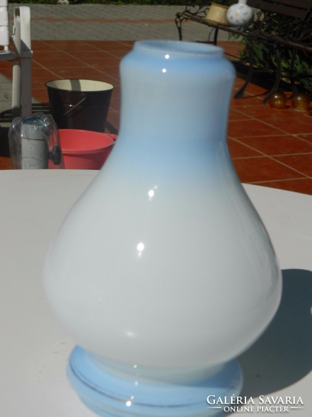 Régi tejüveg fehér - kék búra