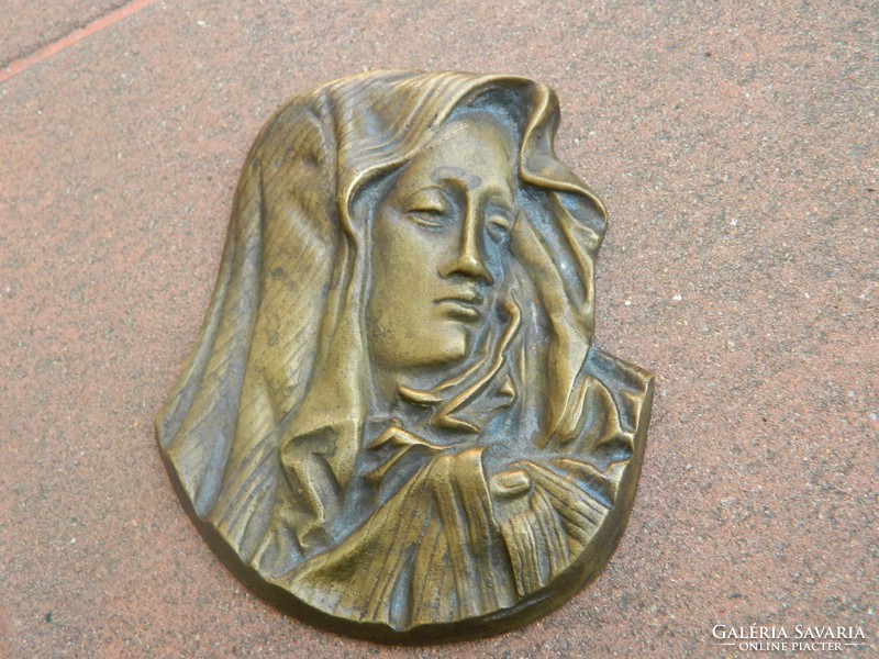 Réz / bronz Szűz Mária plakett