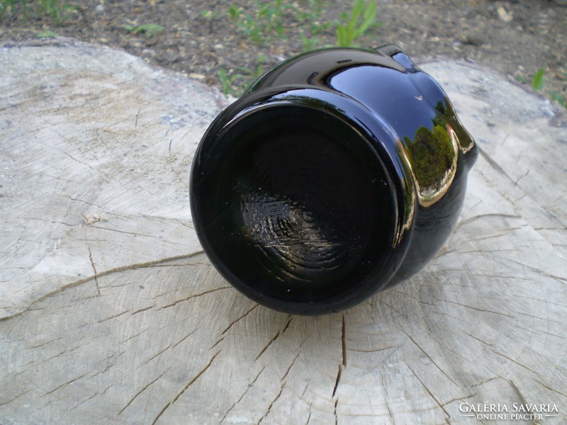 Black glass, bottle,