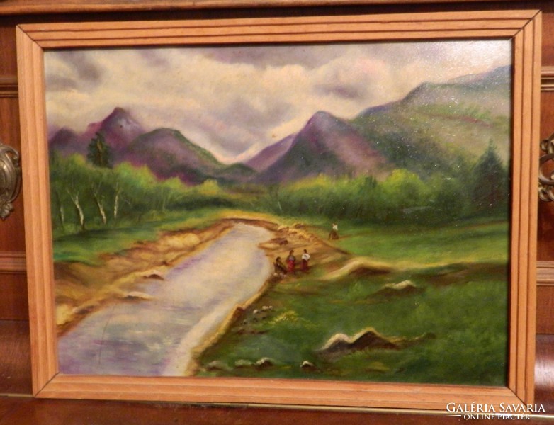 Kvalitásos olaj /fa j festmény : folyópart