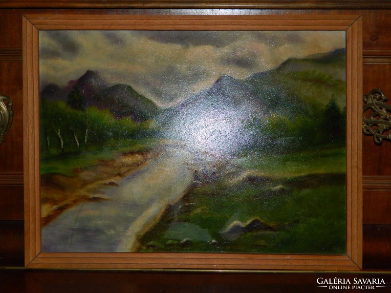 Kvalitásos olaj /fa j festmény : folyópart