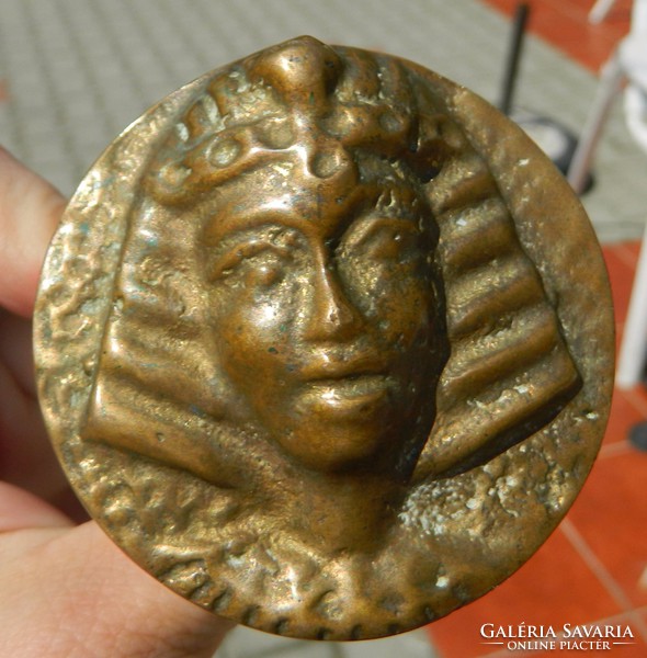 Pharaonic bronze button doorknob
