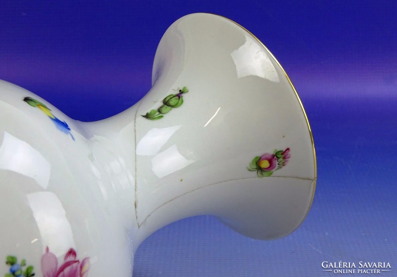 0G218 Virágmintás sérült Herendi váza 25 cm