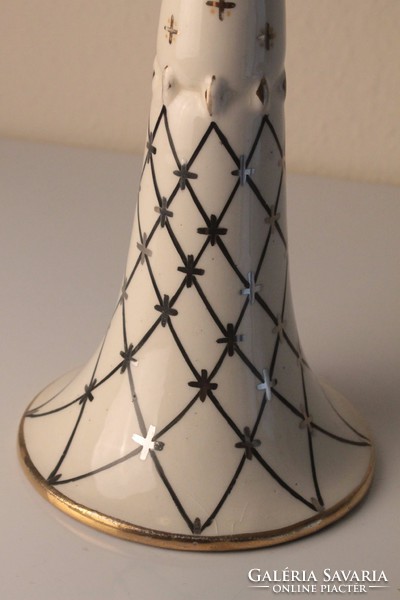 Art Deco fajansz kézzel festett, aranyozott váza