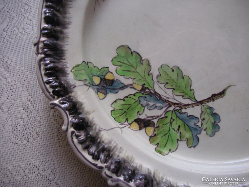 Antique, villeroy & boch & metlach special, hand-painted, large bowl from the 1800s