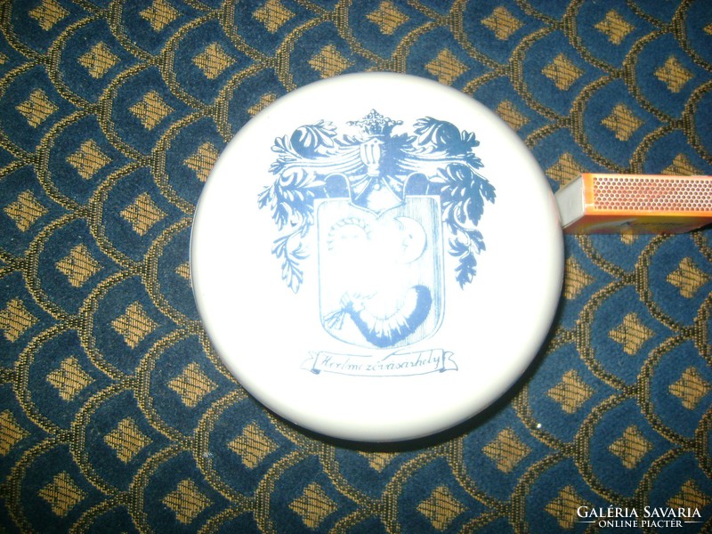 Alföldi porcelán bonbonier - Hódmezővásárhely címer és felirat dekorral - nagyobb méret