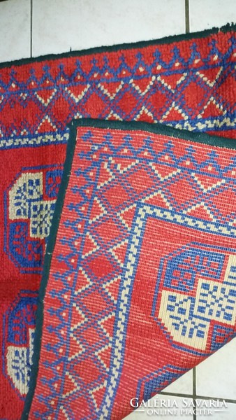Antique needlework tapestry with Bochara pattern - red-blue